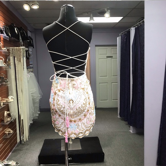 Rachel Allan - Style 40080 - Size 0 - White/Multi - Picture 2 of 4